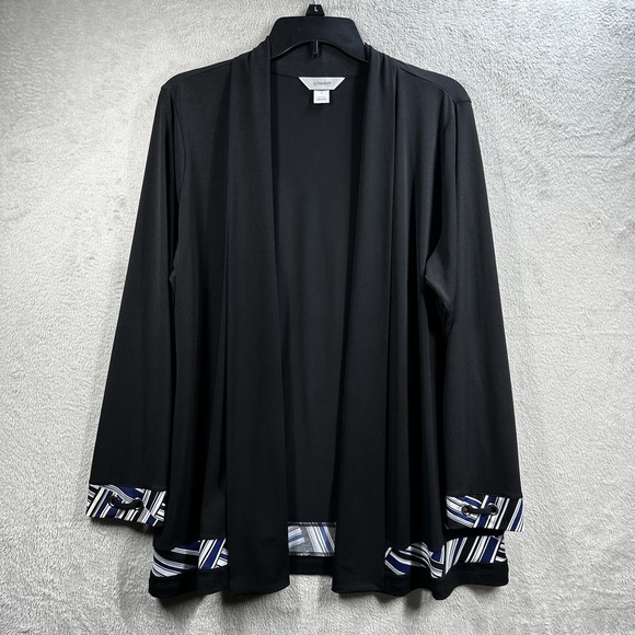 CJ Banks Open Front Slinky Cardigan Size X (14W) Black Business Office - Picture 1 of 5